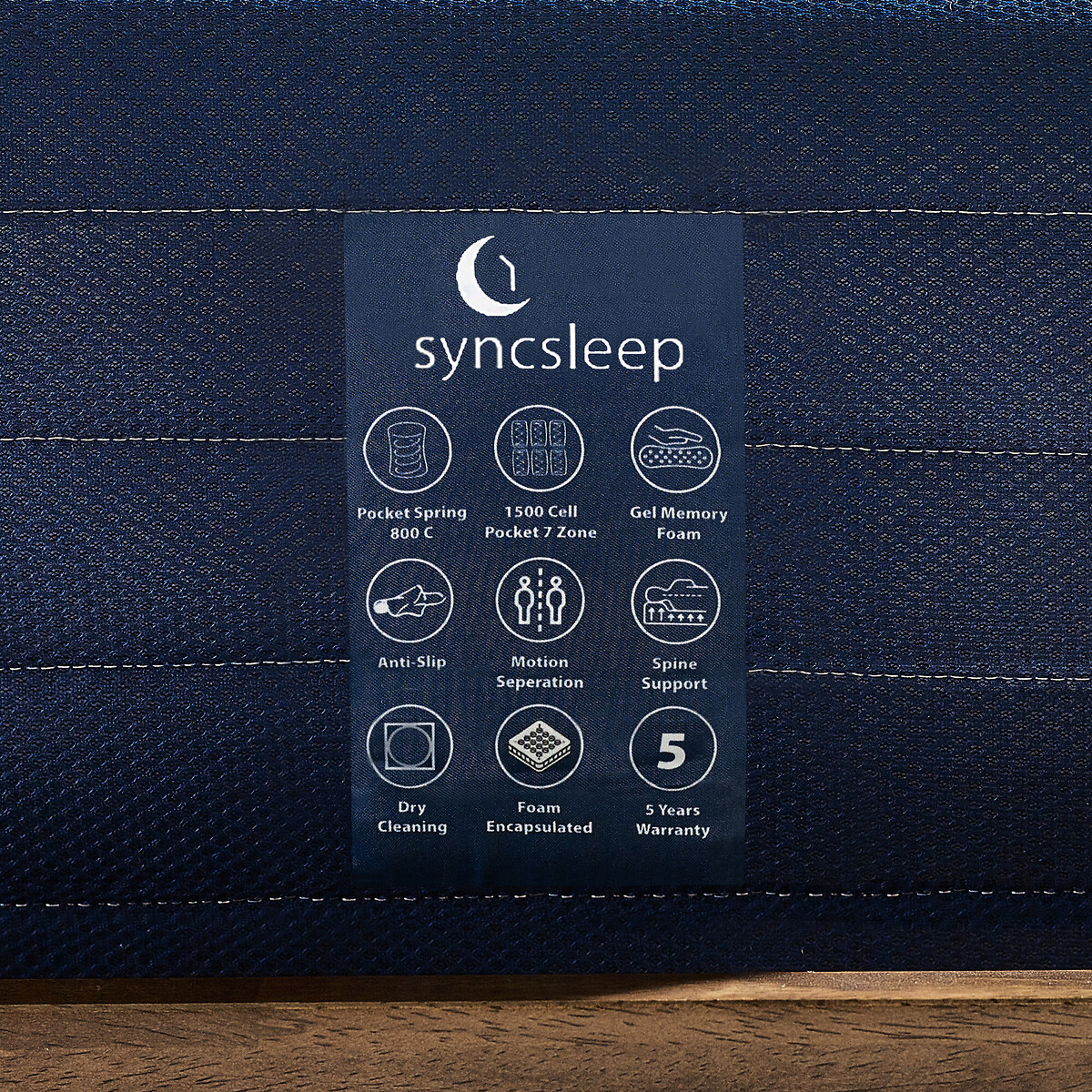 Serenity 2500 Gel Layer Pocket Sprung Mattress blue, SYNCSLEEP