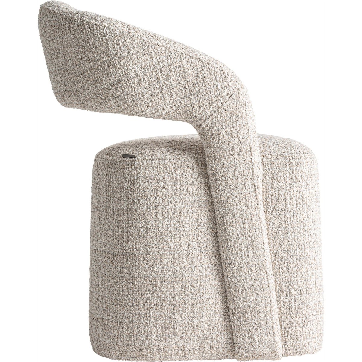 Chaise contemporaine en tissu bouclé crème marbré, RECOLLECTION