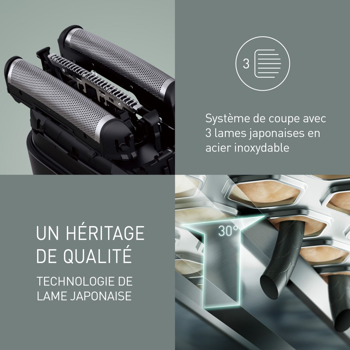Rasoir électrique ES-CM3BKS503 3 lames couleur unique, PANASONIC