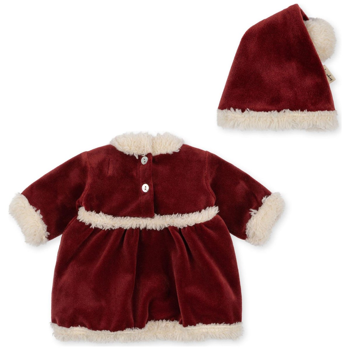 Robe de Noël pour poupée rouge, blanc, KONGES SLOJD