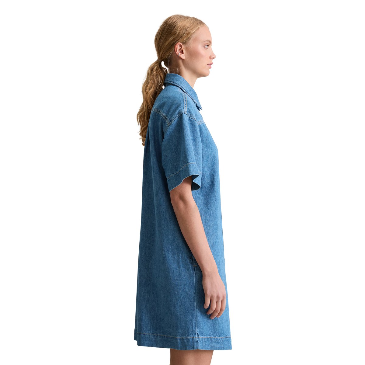 Robe en jean relaxed avec fil de lin recyclé bleu, MARC O’POLO DENIM