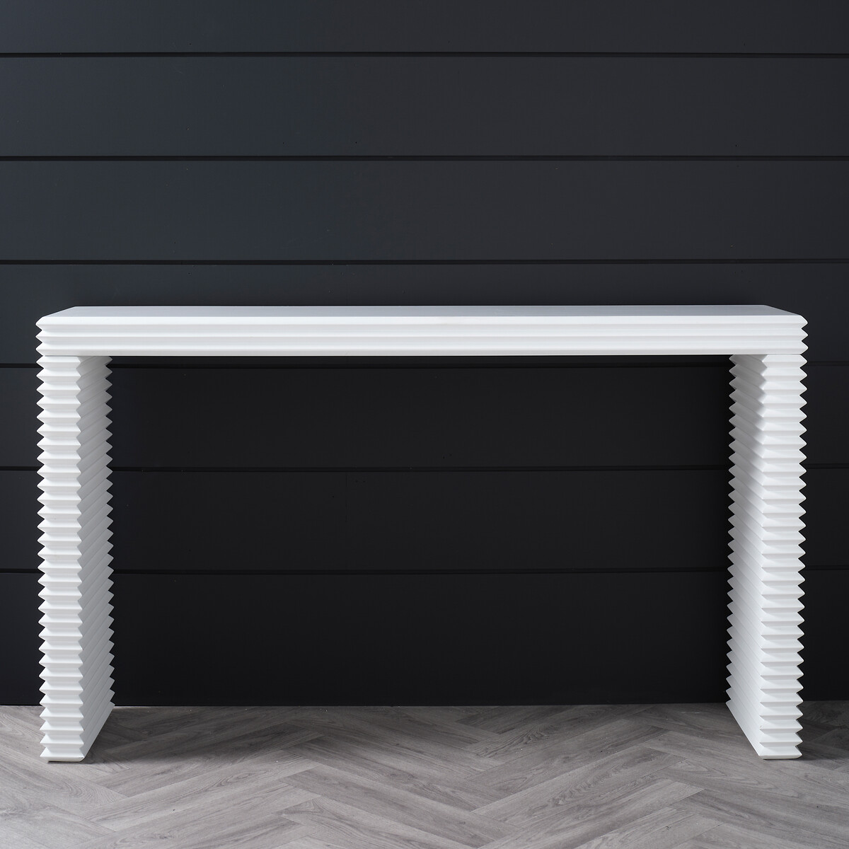 Harlan Ridged Console Table white, SO'HOME