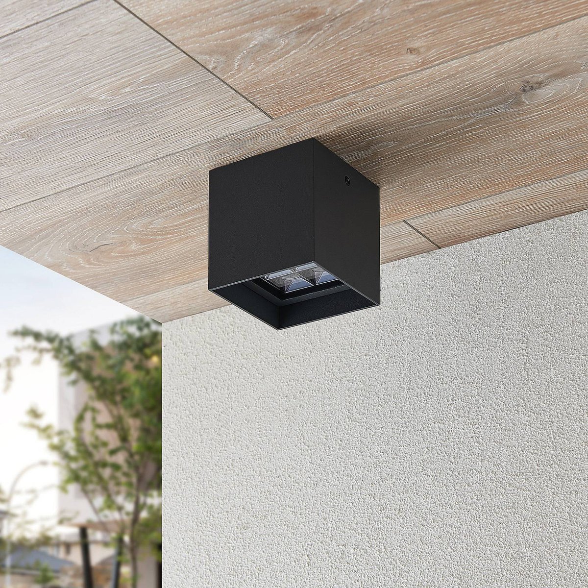 Plafonnier extérieur en aluminium moderneLED anthracite, LINDBY