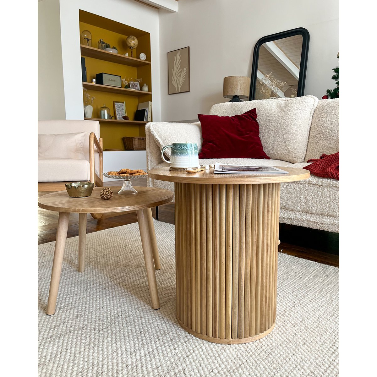 Table d'appoint, bois, GINZA bois naturel, NORDLYS