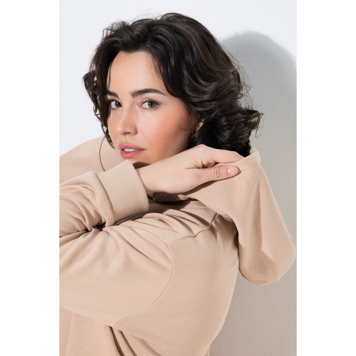 Sweat-shirt à capuche marron clair, ULLA POPKEN