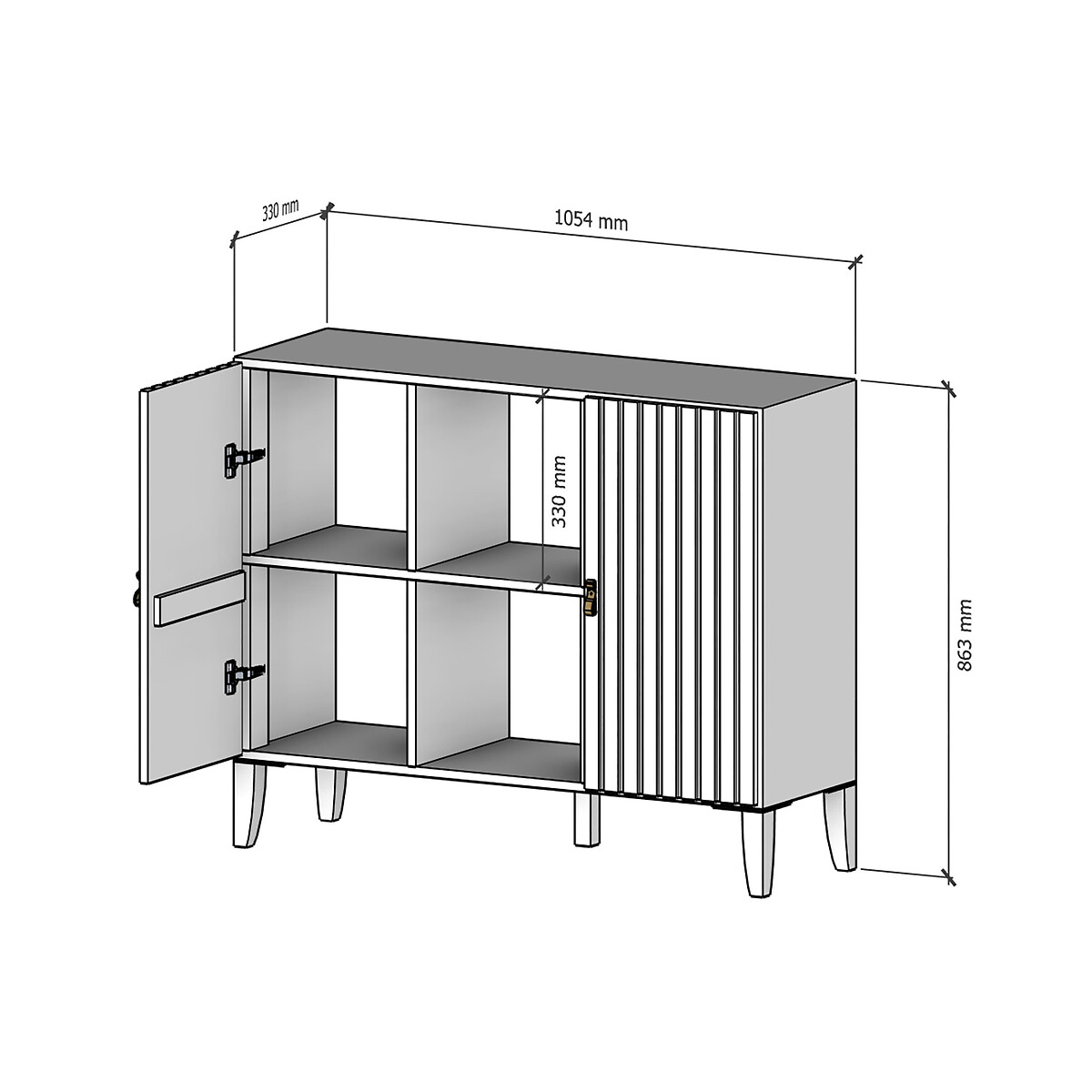 Buffet Gaspard 3X2 bois clair, EUROPE & NATURE