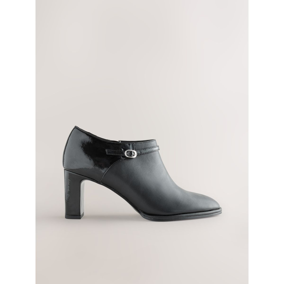 Bottes à boucle avec bout rond et talon carré noir, NEXT