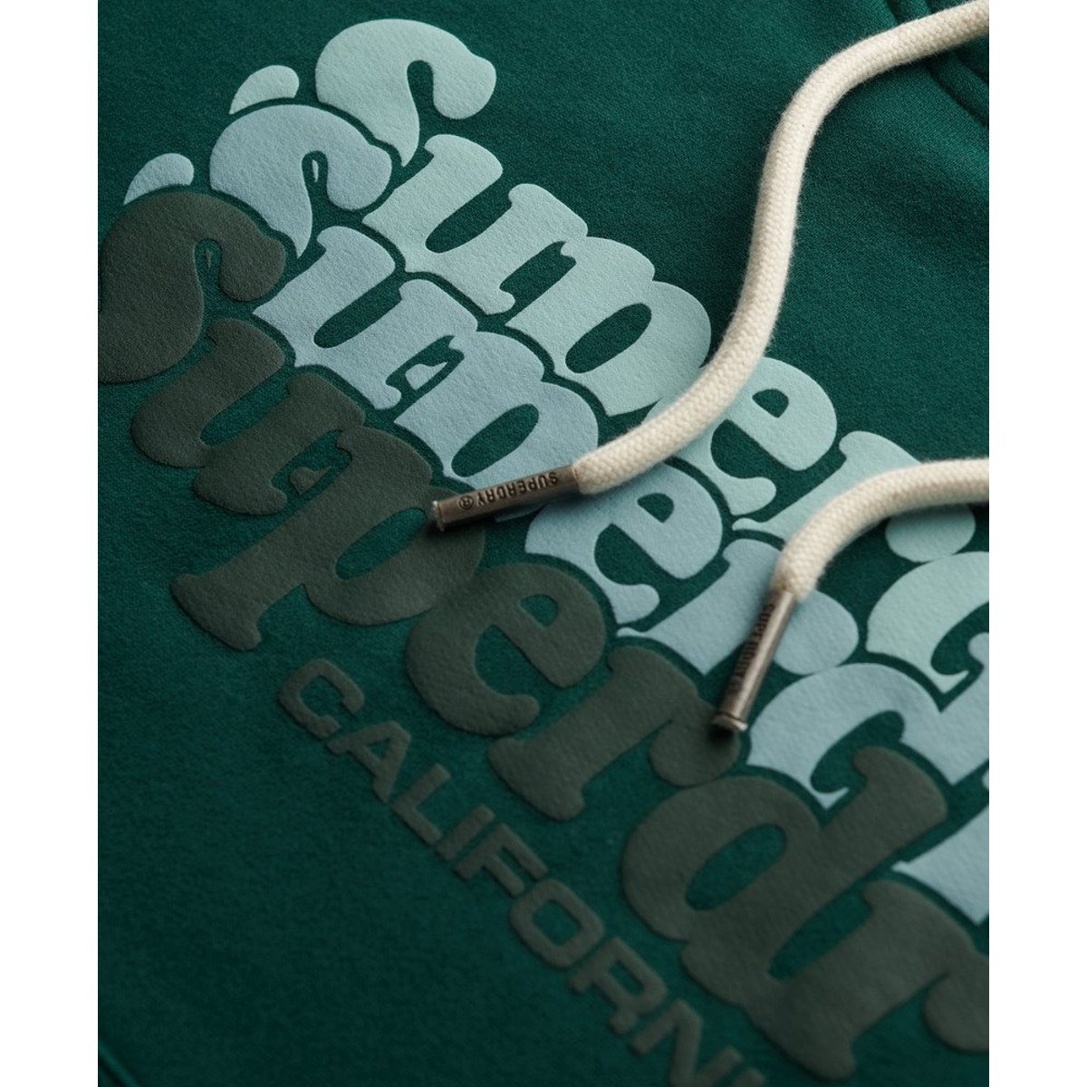 Sweat à capuche Stacked vert pinède foncé, SUPERDRY