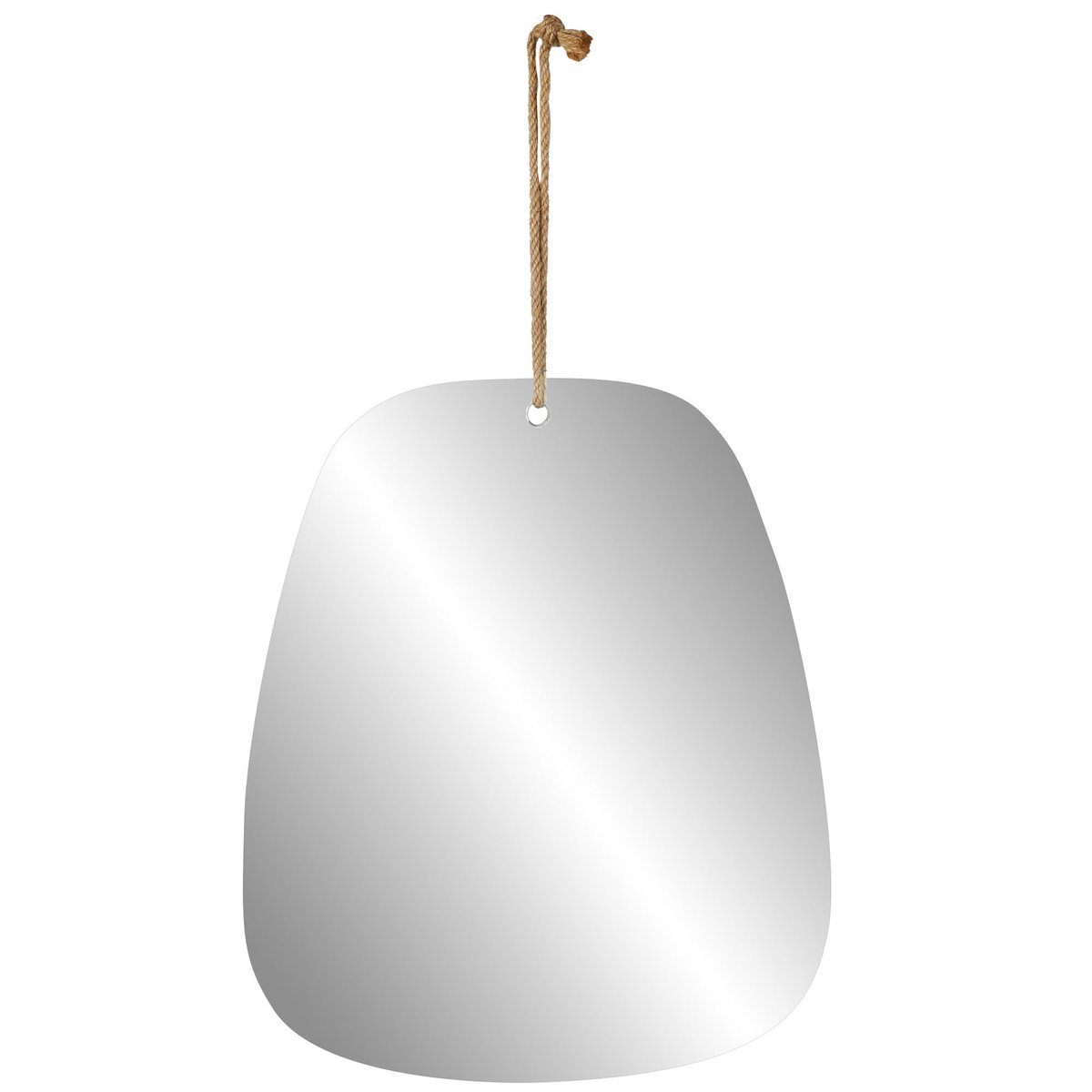 Miroir suspendu avec corde 30x25cm gris, WADIGA