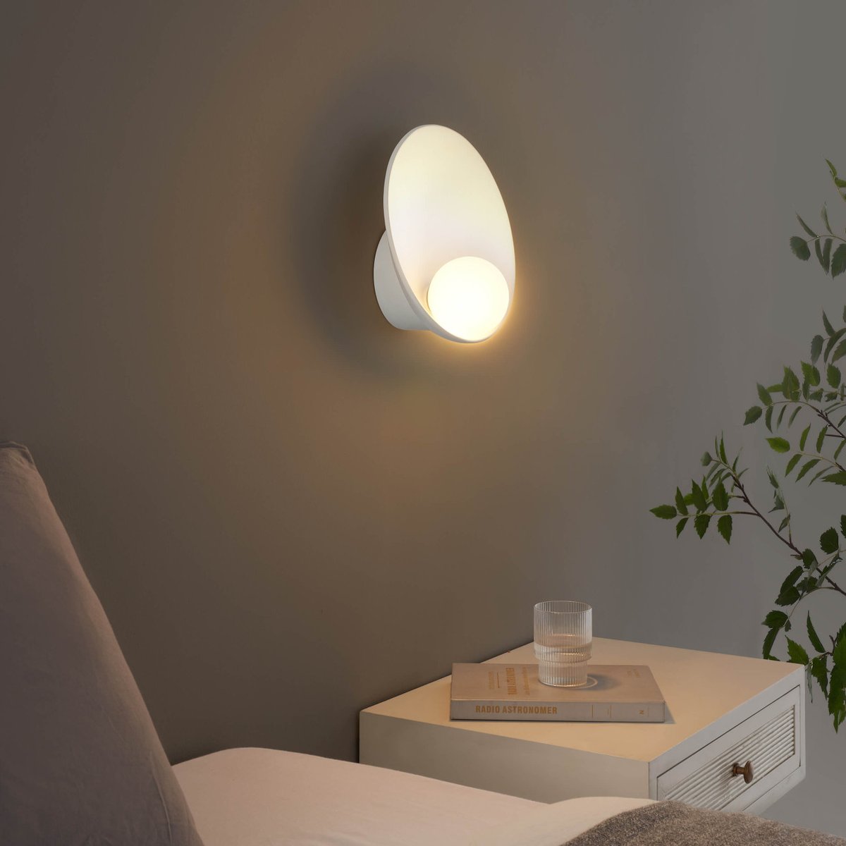 Applique avec boule en verre - GINO blanc, KOSILUM