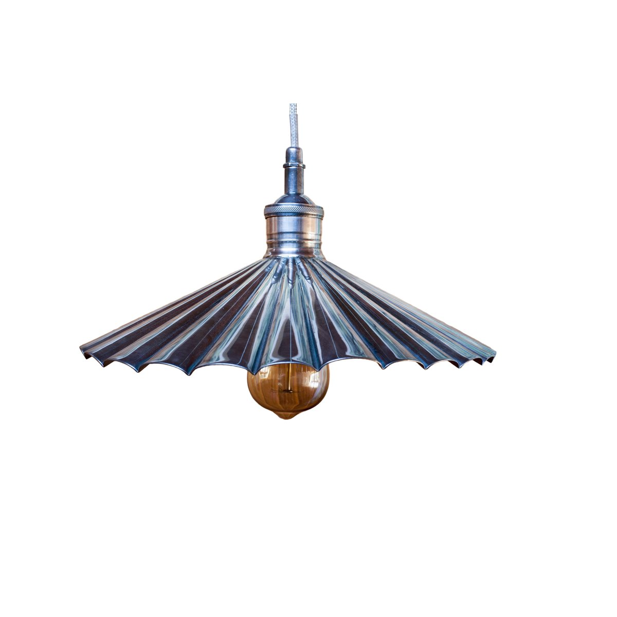 Suspension en laiton cannelé JADE argent, PRODUIT INTERIEUR BRUT