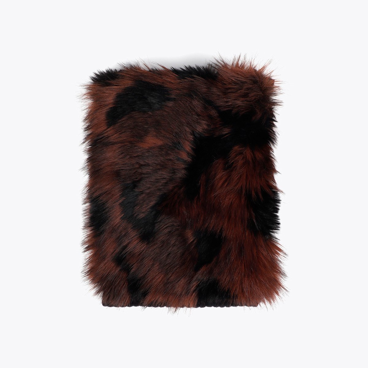 Écharpe tricotée à revers motif léopard noir, LOLA CASADEMUNT