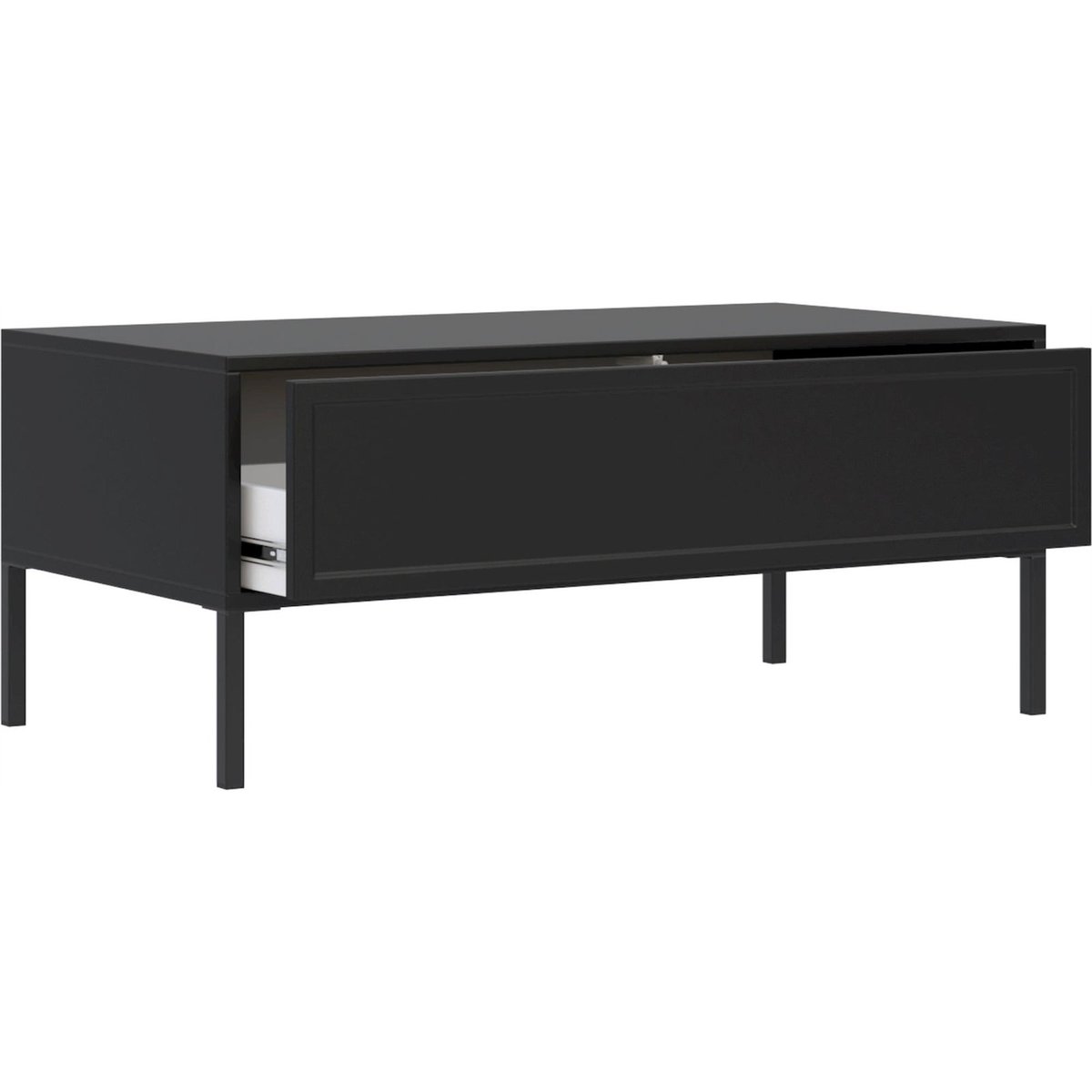 Table basse VELVETO avec tiroir et pieds fins cachemire, RECOLLECTION