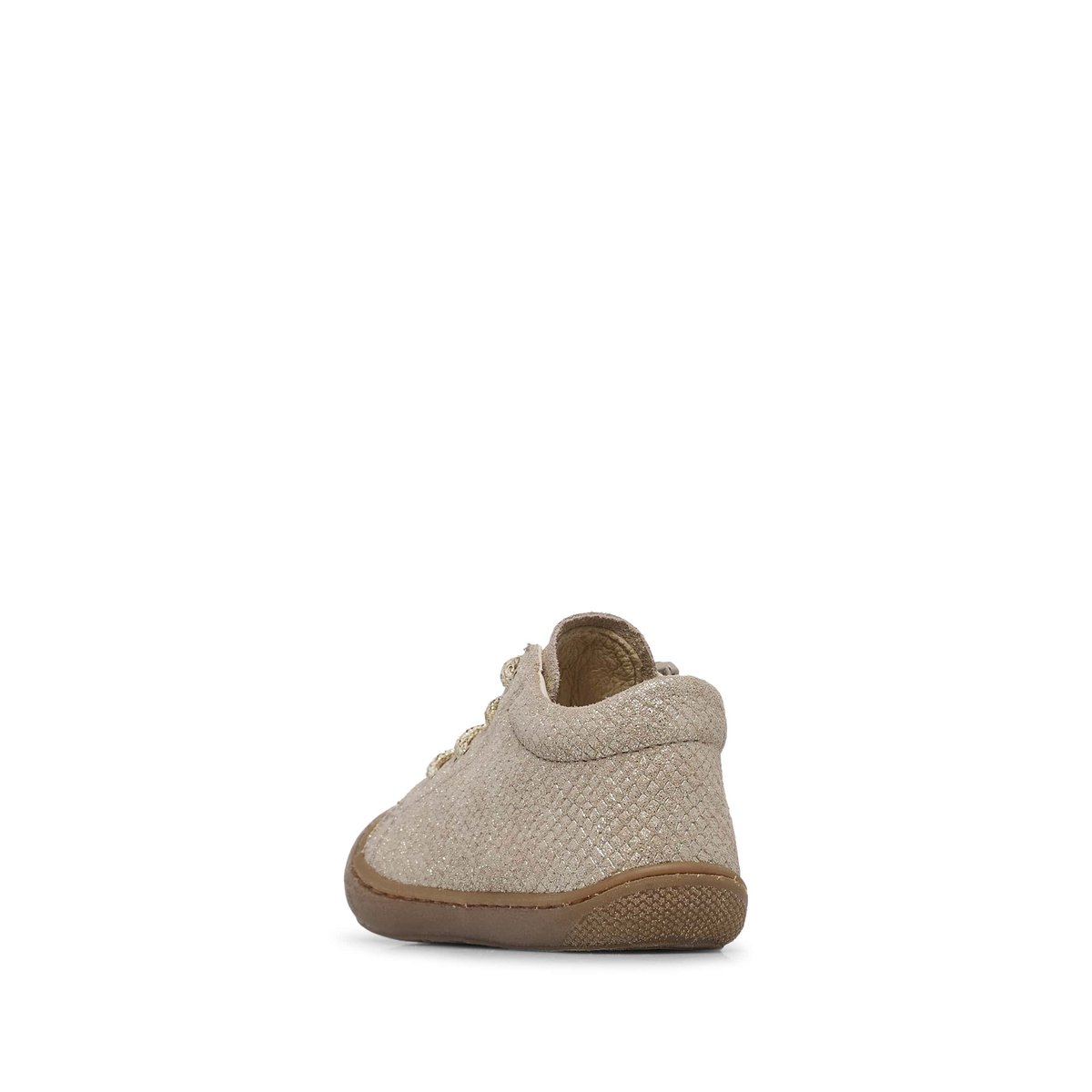 Chaussures premiers pas en suède avec fermeture éclair COCOON ZIP platine, NATURINO