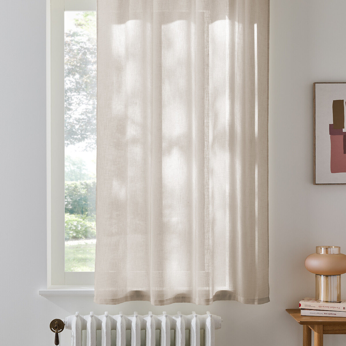 Nyong Voile Radiator Panel with Eyelets light taupe beige, LA REDOUTE INTERIEURS