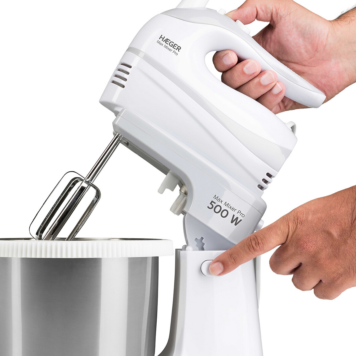 Batedeira com taça Max Mixer Pro, 500W, da HAEGER branco, HAEGER