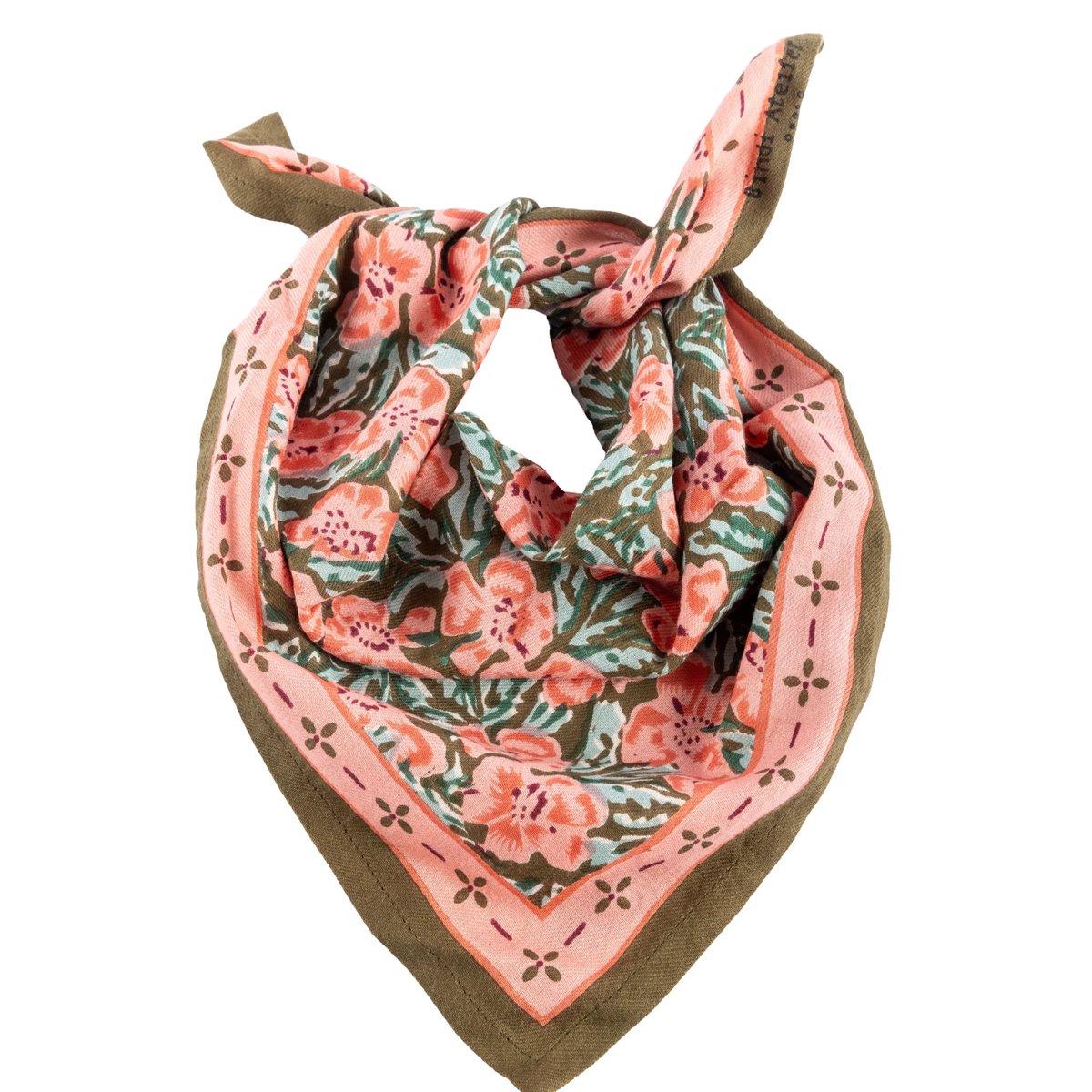 Foulard enfant imprimé en coton bleu aqua, BINDI ATELIER