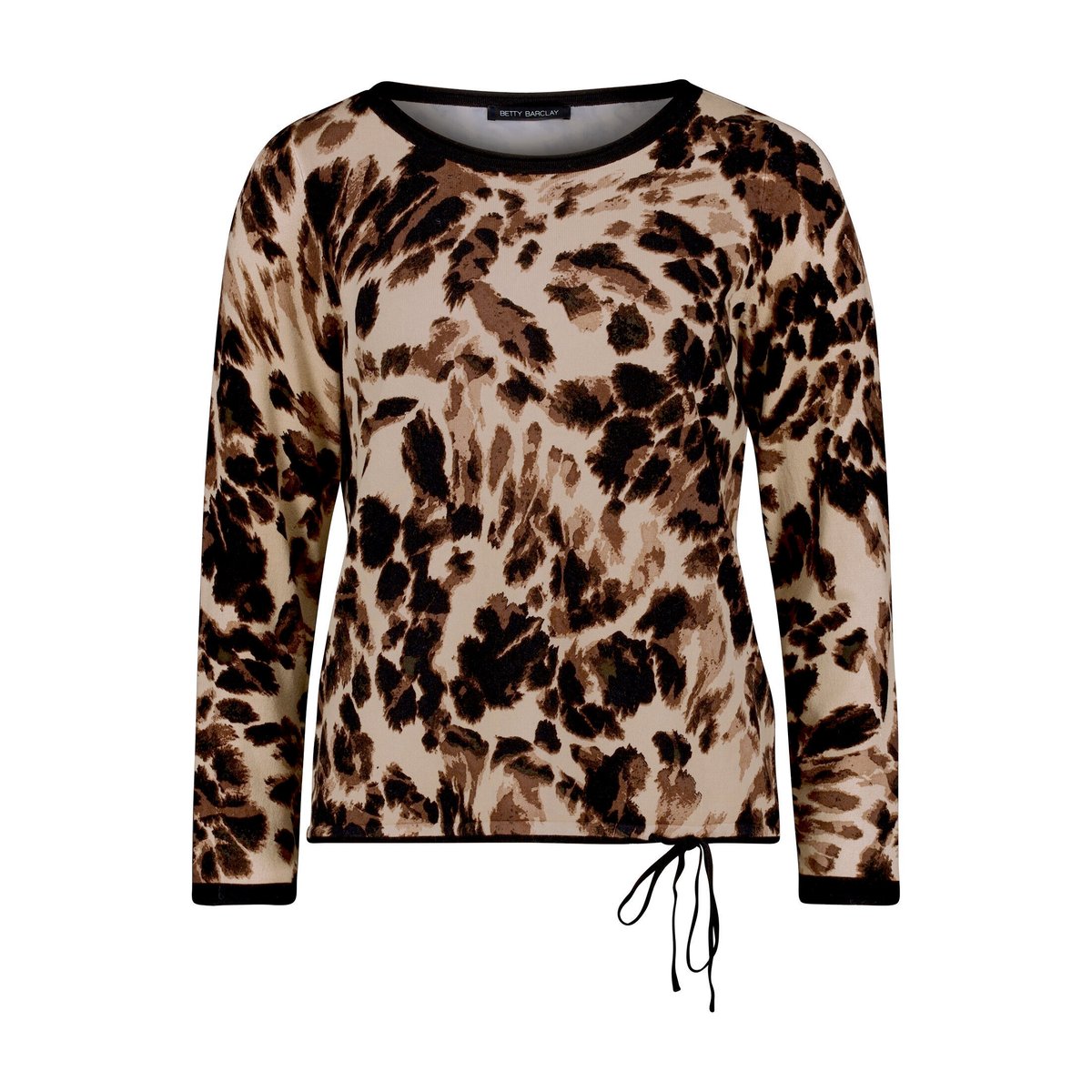 Pull-over en maille à manches longues beige/noir, BETTY BARCLAY