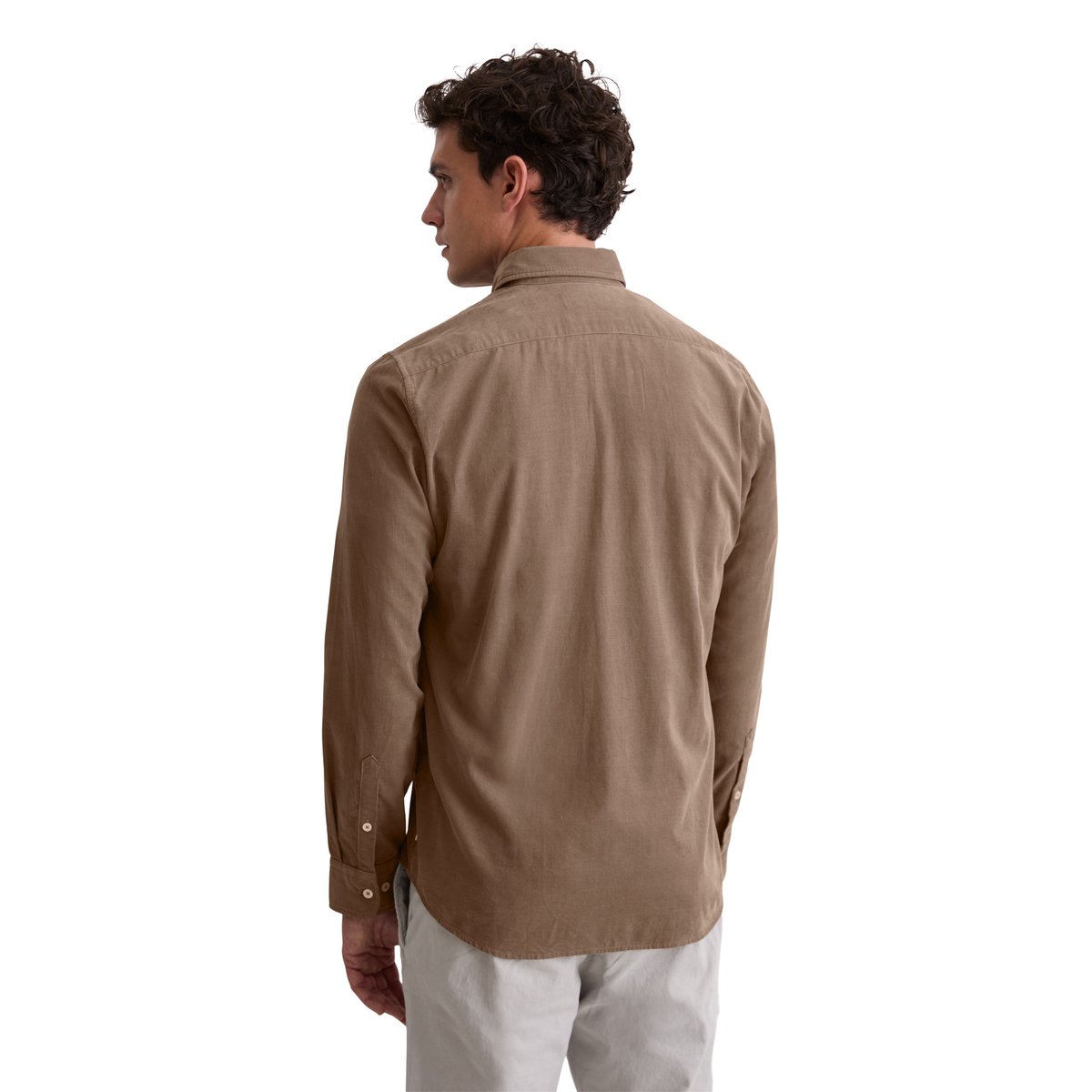Chemise en velours côtelé shaped en pur coton bio marron, MARC O'POLO