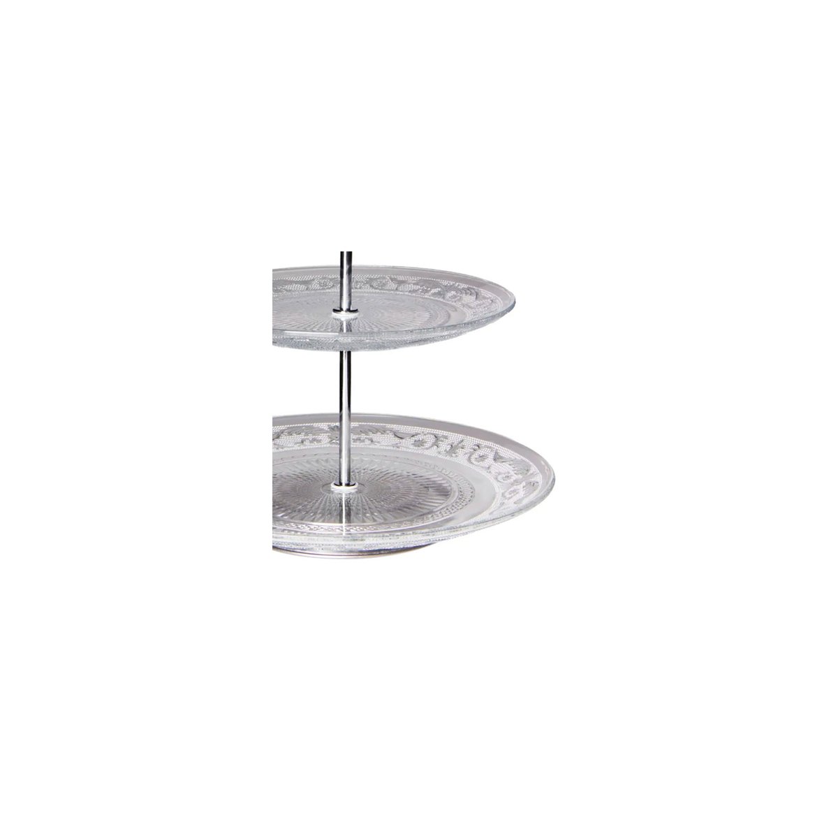 Plat de présentation fruits ou gâteaux à 2 étages en verre - 20x25x25cm transparent, WADIGA