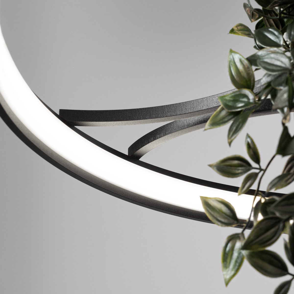 Lustre Aluminium Noir LED 1 Rio Bio noir, EDEN
