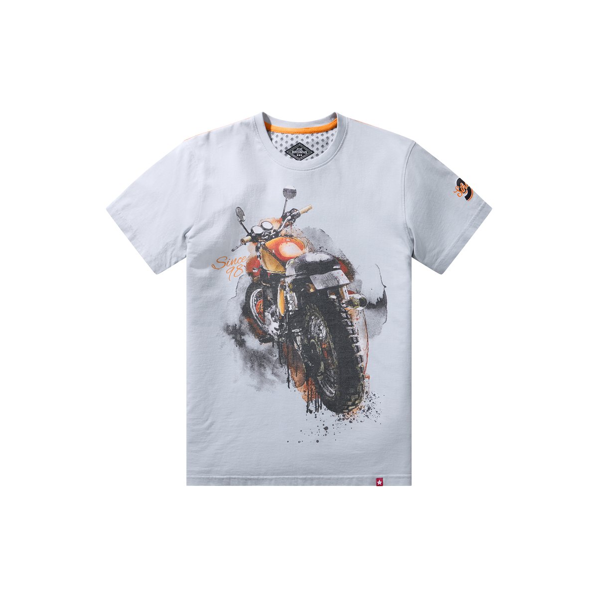 T-shirt graphique moto peinte gris, JOE BROWNS