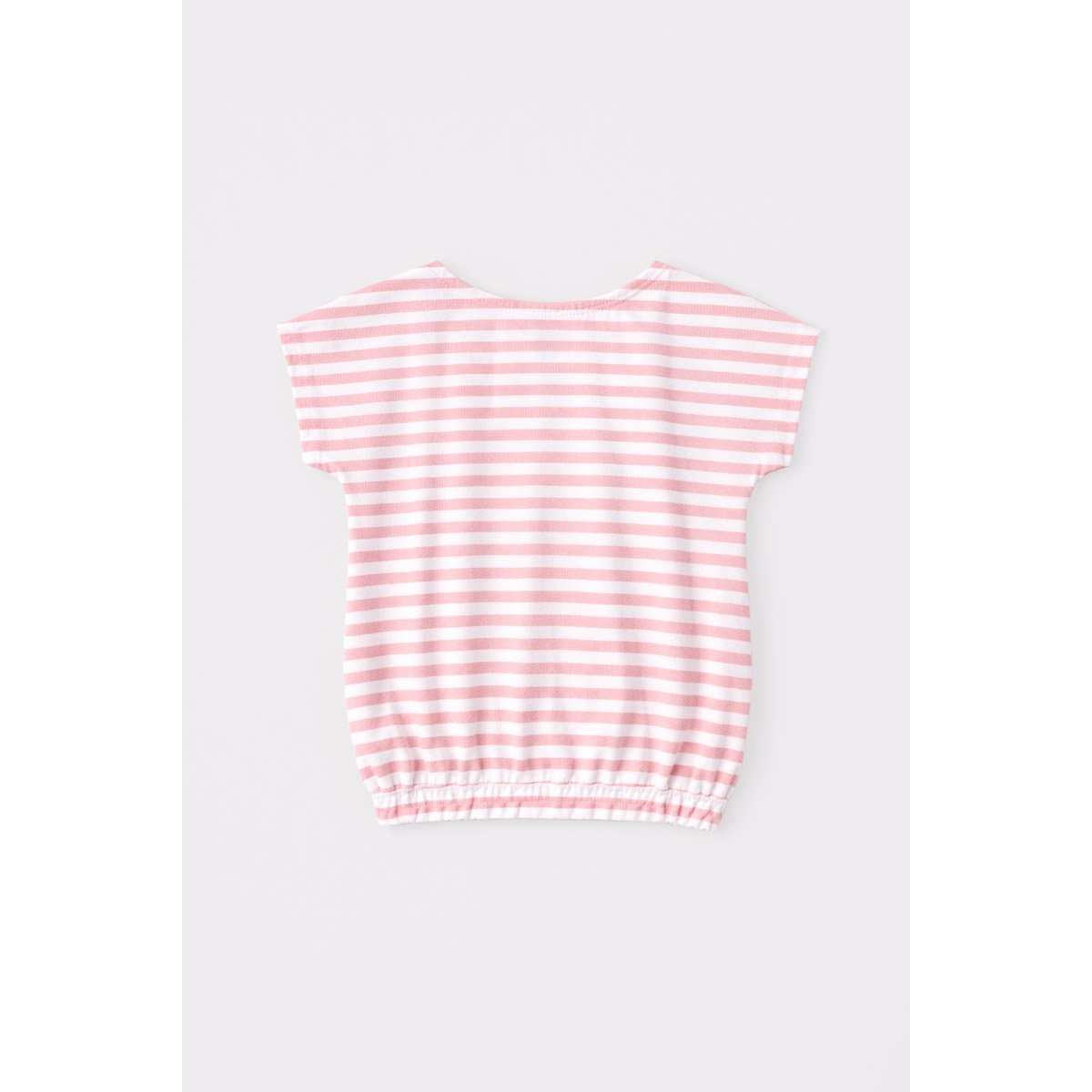 Top rayé Kids - coton dahlia/ blanc, ARMOR-LUX