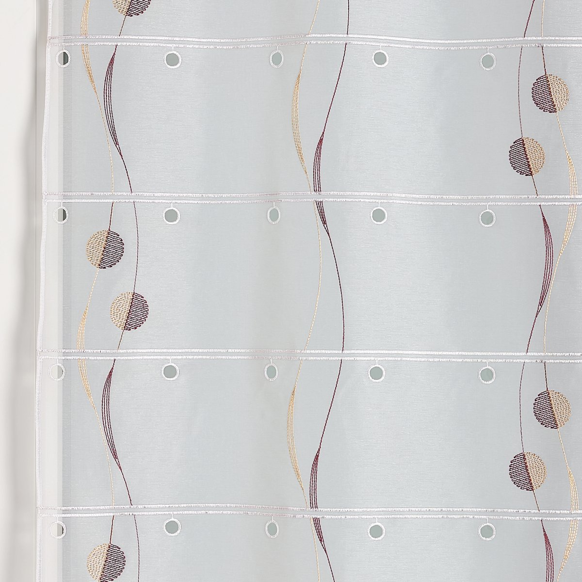 Modulable brodé avec motifs ronds et vagues - QABANE bordeaux, HOME MAISON