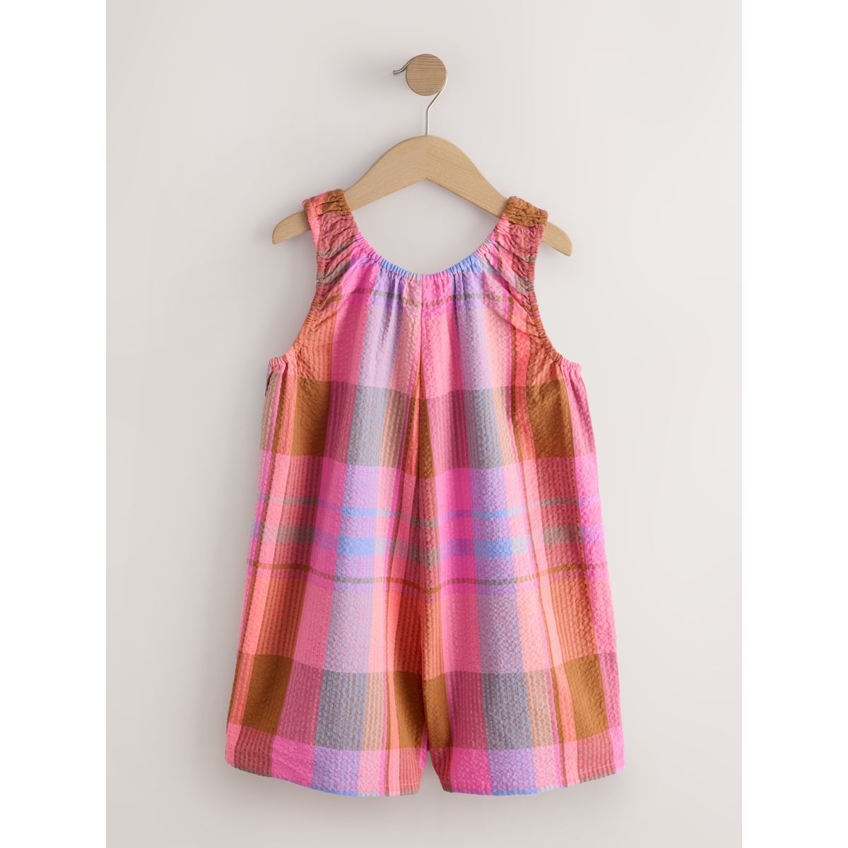 Strappy playsuit (strappy playsuit) carreaux multicolores rose/bleu, NEXT