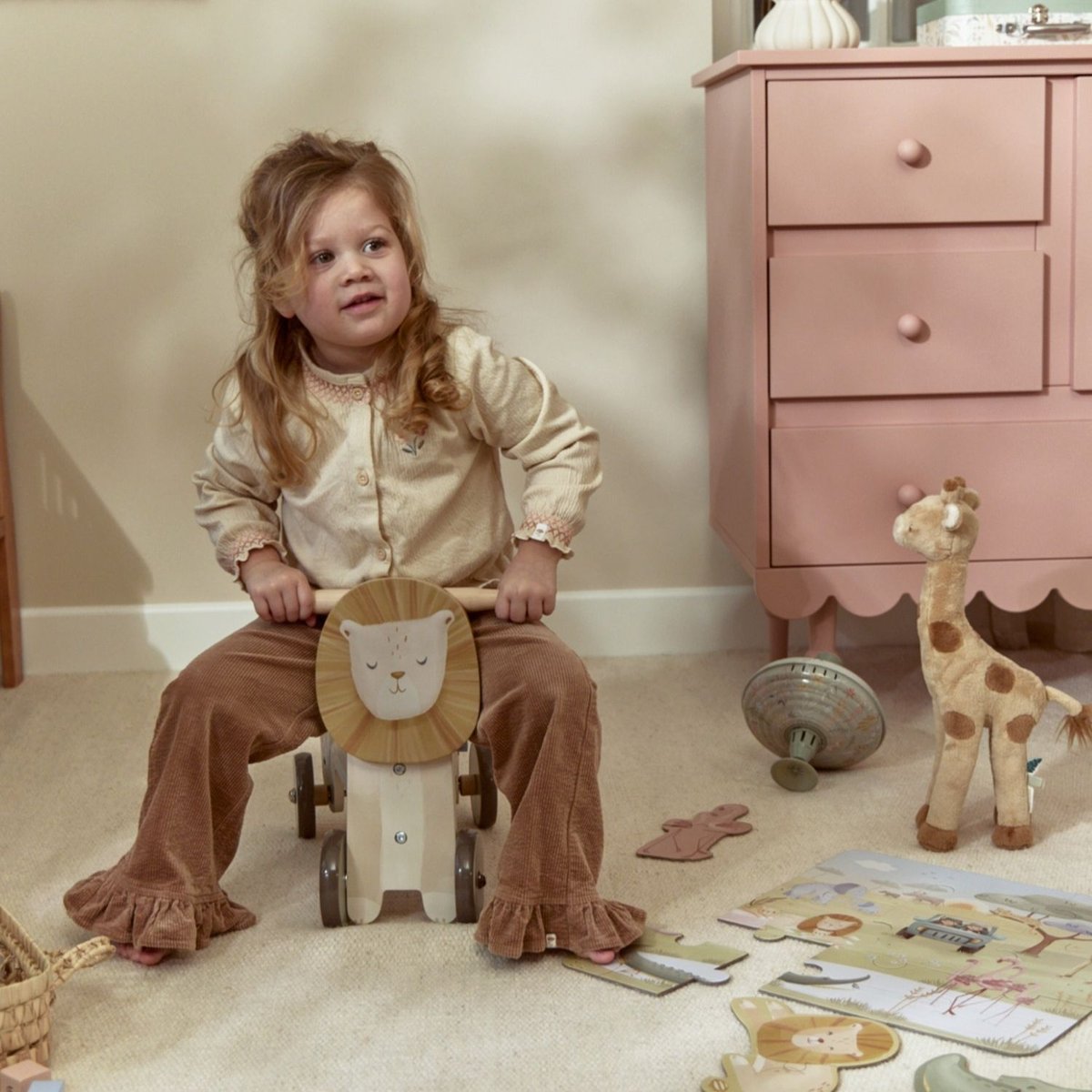 Peluche beige, marron, LITTLE DUTCH