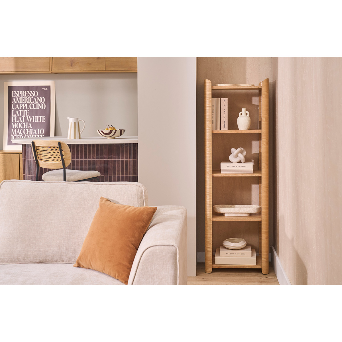 Étagère en bois clair frêne L46 cm NAHIA couleur unique, MILIBOO