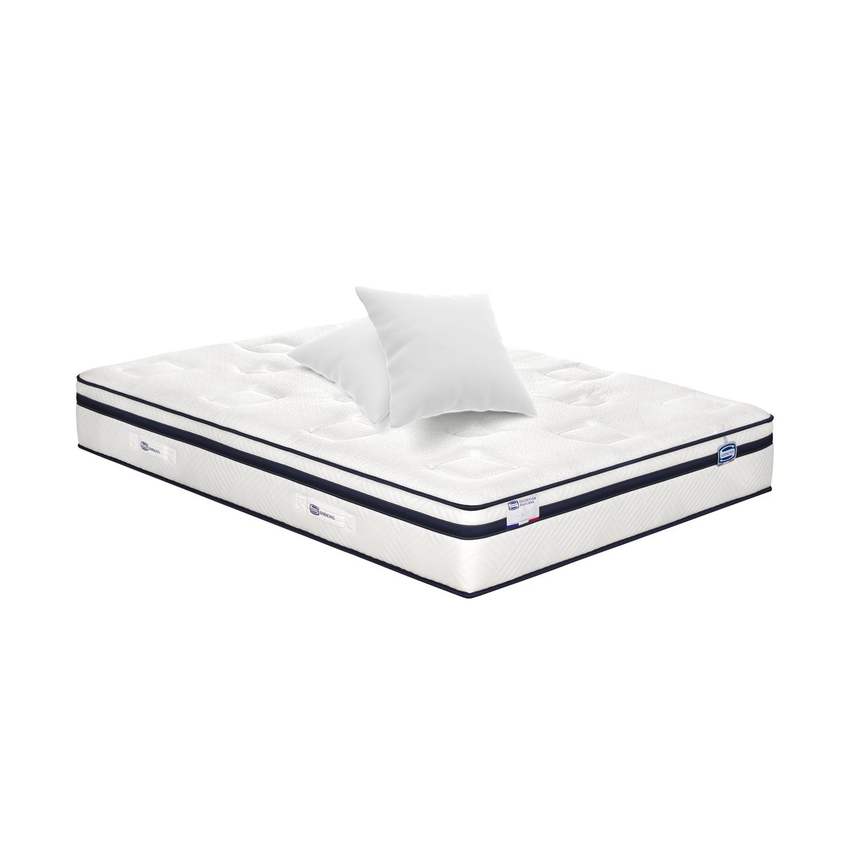 Matelas 140x200 Hybride, ferme H27 + 2 oreillers - INCOMPARABLE blanc, SIMMONS
