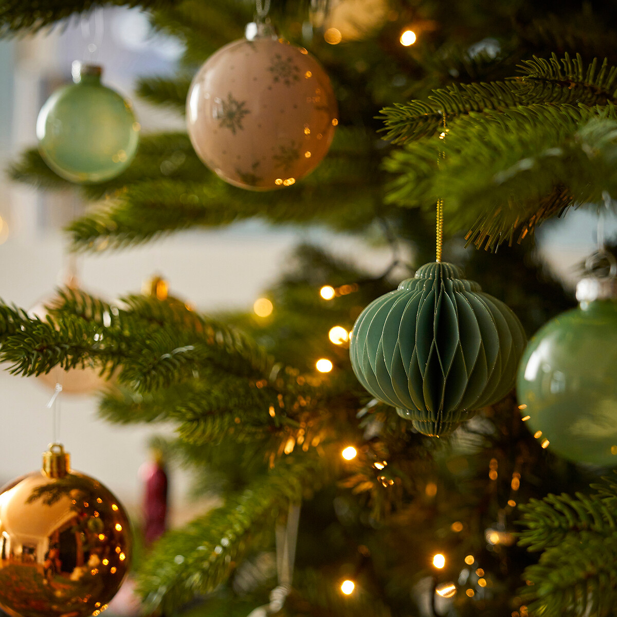 Lot de 4 décorations de Noël en papier, Caspar vert, LA REDOUTE INTERIEURS