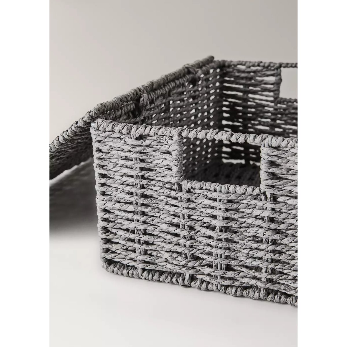 Boîte en papier tressé, taille moyenne gris, MANGO HOME