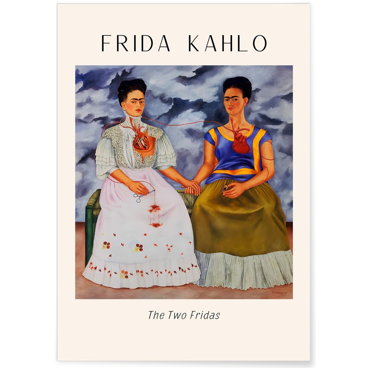 Affiche Frida Kahlo « The Two Fridas » blanc, L'AFFICHERIE