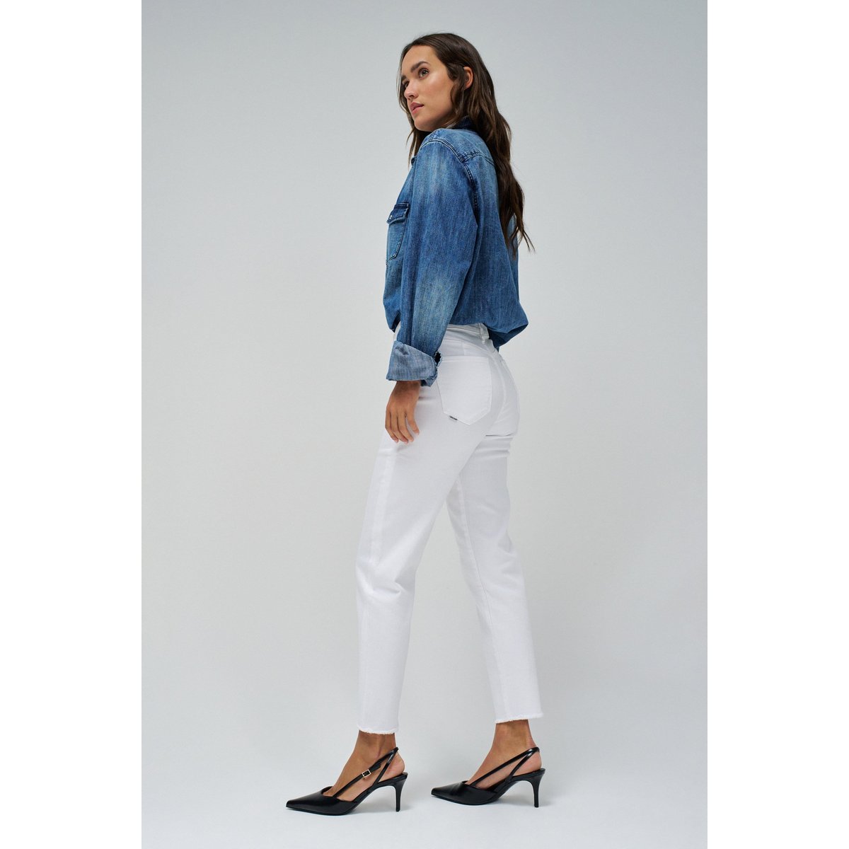 JEAN TRUE CROPPED SLIM blanc, SALSA JEANS