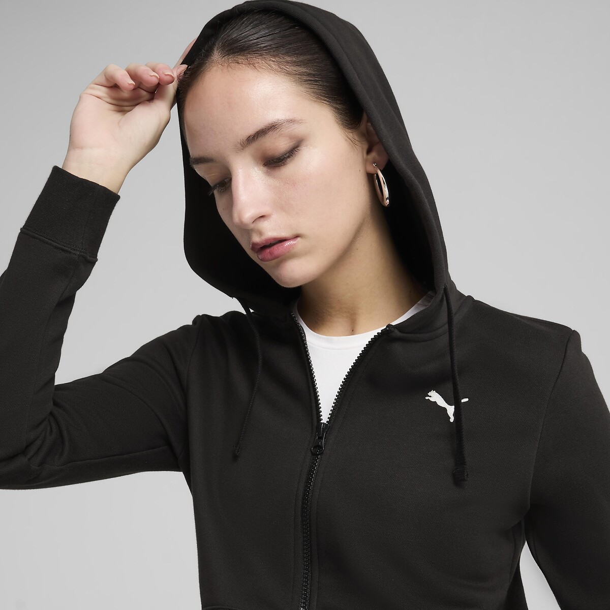 Sudadera de cremallera con capucha ESSENTIAL negro, PUMA