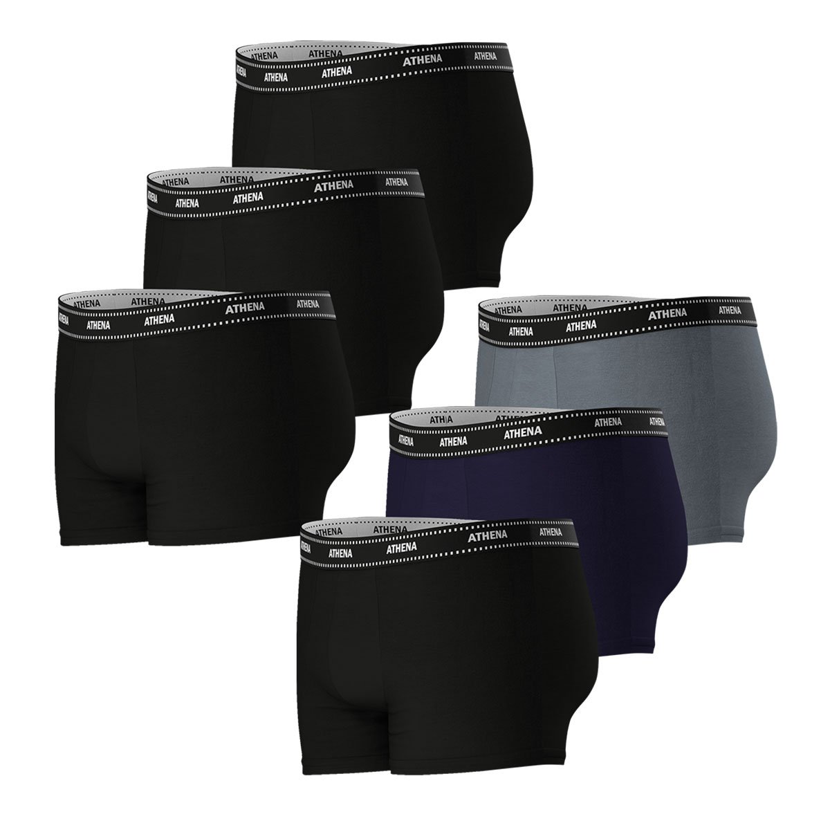 Boxers, lot de 6, my petits prix noir-bleu, ATHENA