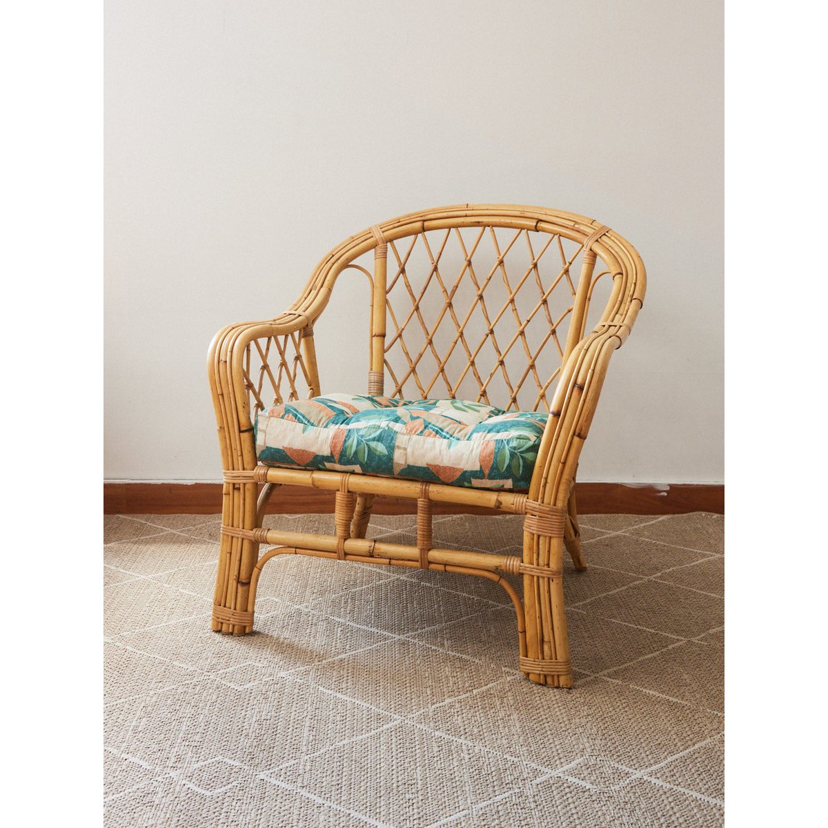 Fauteuil en rotin Ernest N°1024 - Bon état bois clair, DEBONGOUT