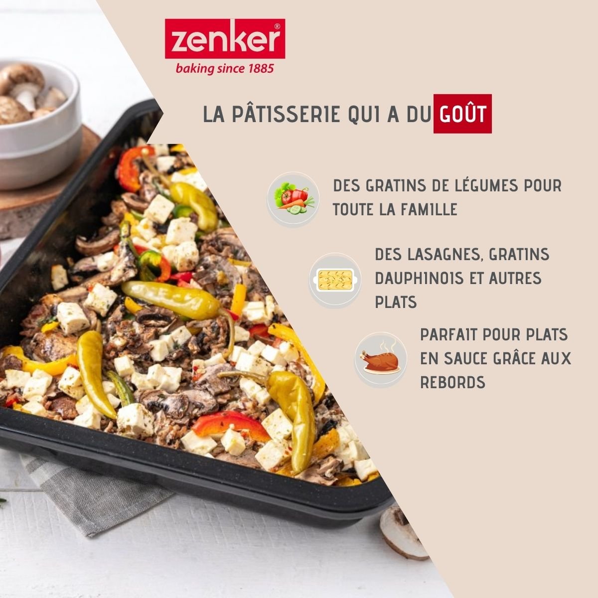 Ensemble de 2 Plats rectangulaire XXL 40 x 29 cm SPÉCIAL COOKING noir, ZENKER