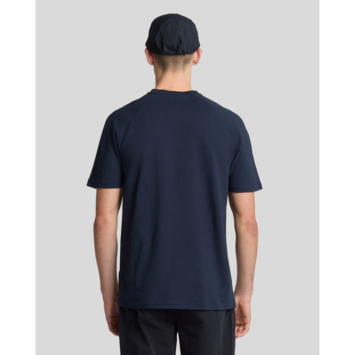 T-shirt en mélange de lin raglan bleu foncé marine, LYLE & SCOTT