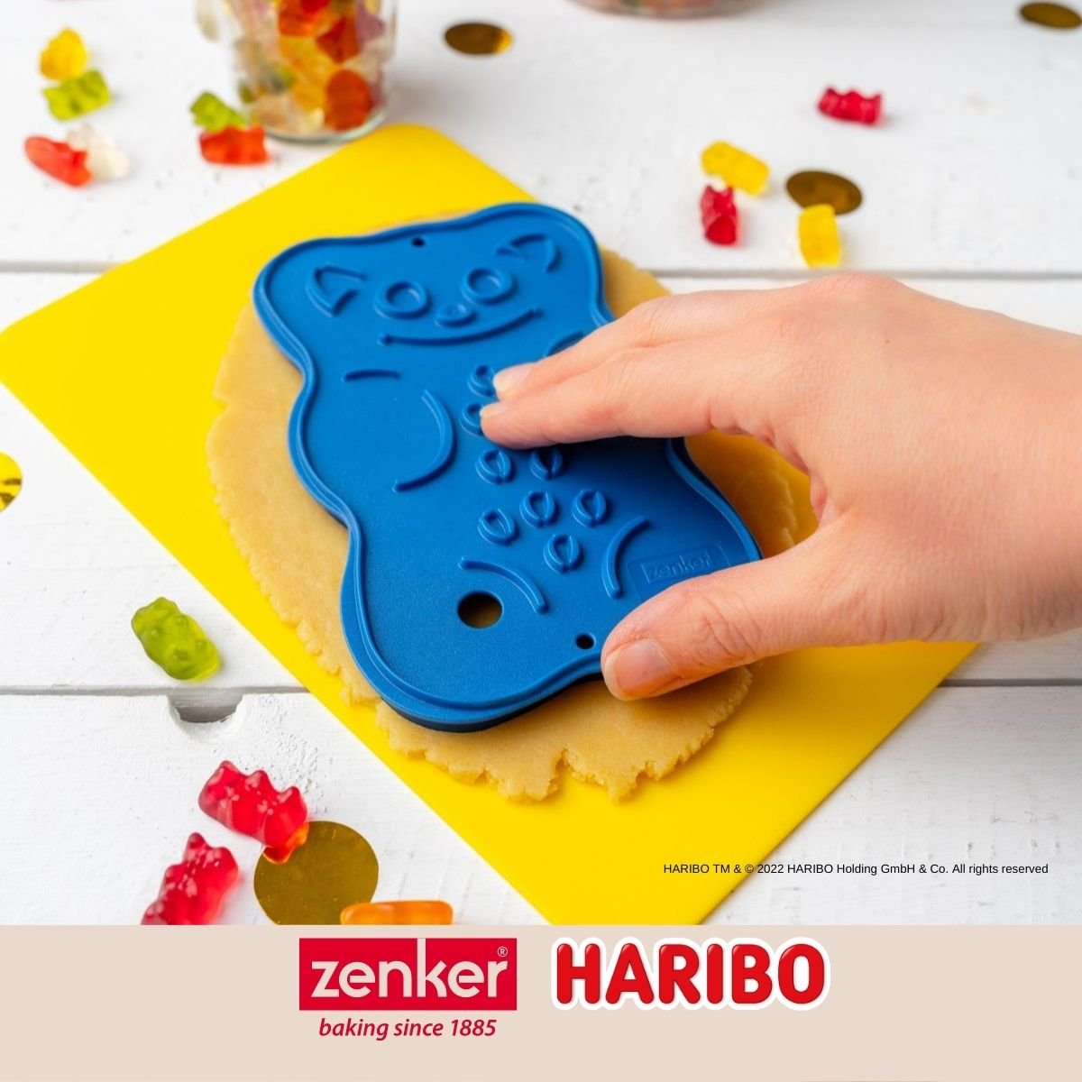 Emporte-pièce biscuits 2 en 1 HARIBO bleu, ZENKER