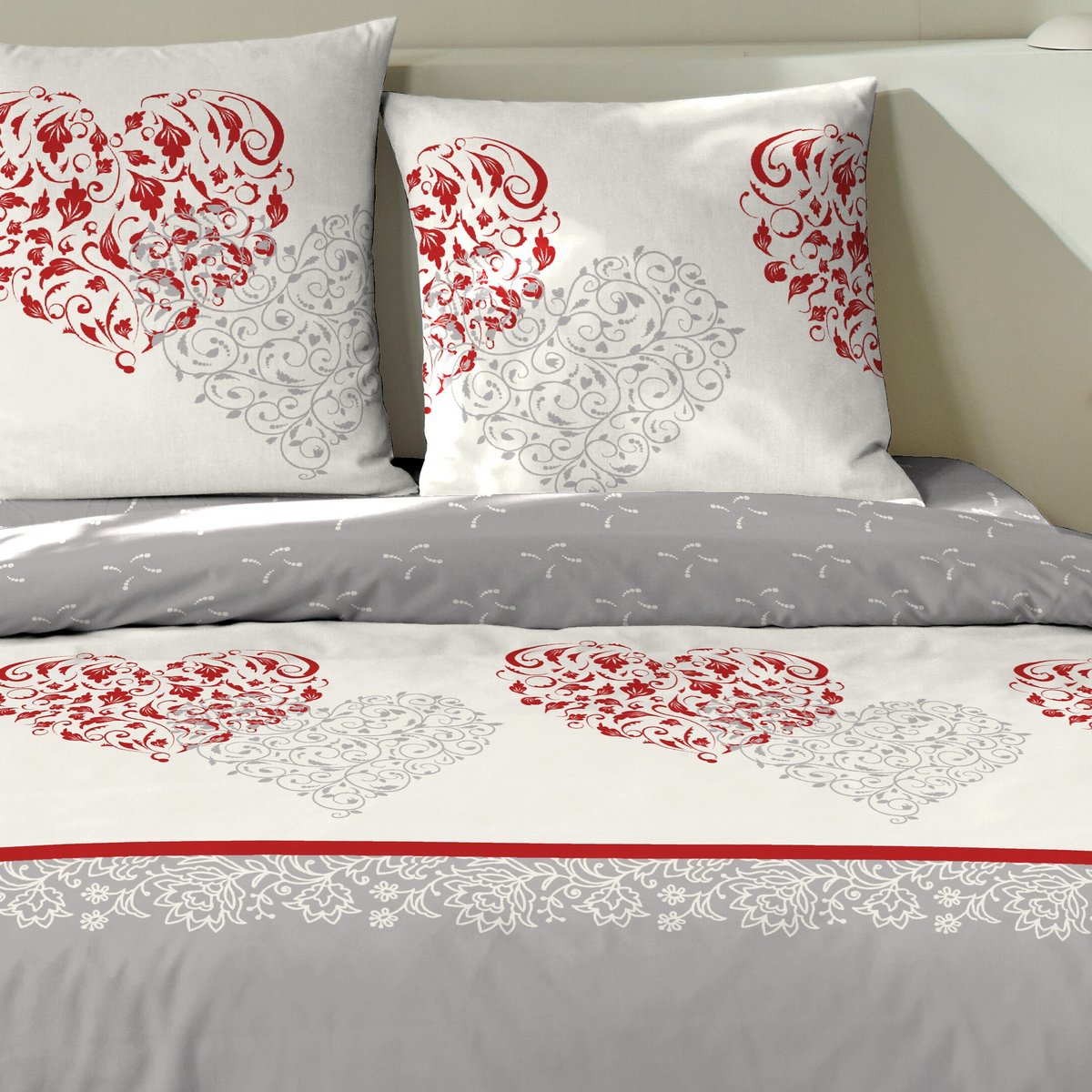 Parure de lit - Housse de couette avec taies en flanelle de coton multicolore, EDEN