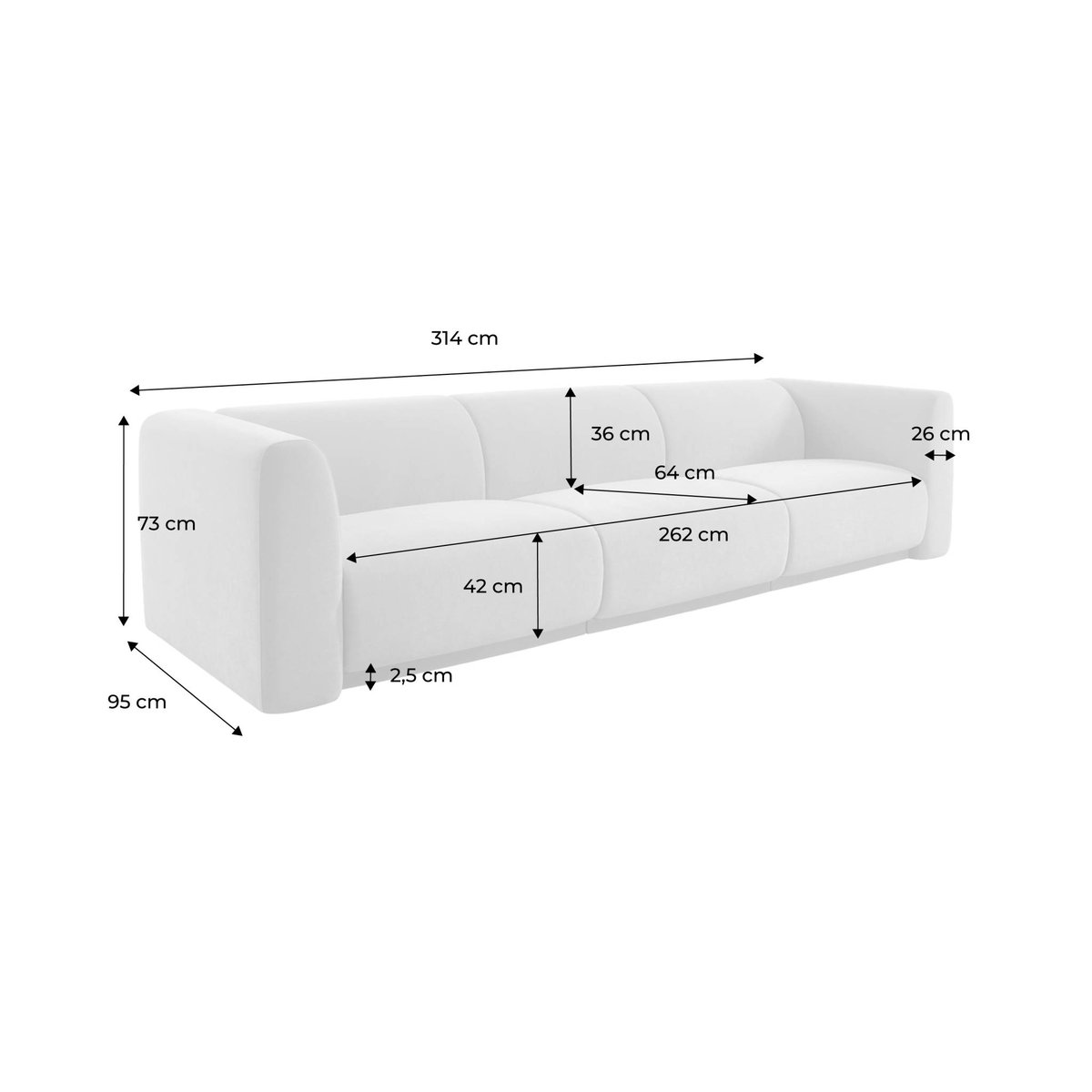 Canapé 4 places tissu KOSMO marron, SWEEEK