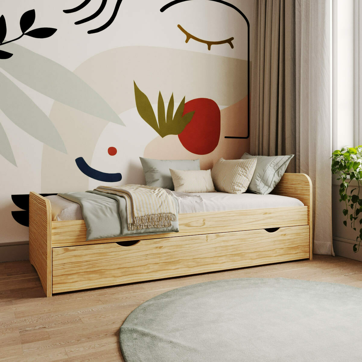 Lit gigogne Bois massif TALIA bois, AKITEN RETAIL