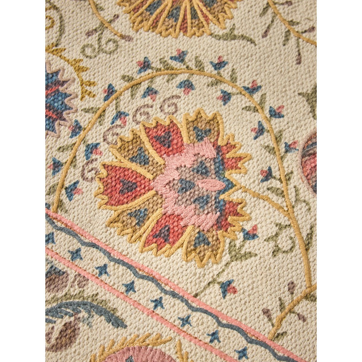 Tapis en coton brodé Flore - L imp fleurs, CYRILLUS