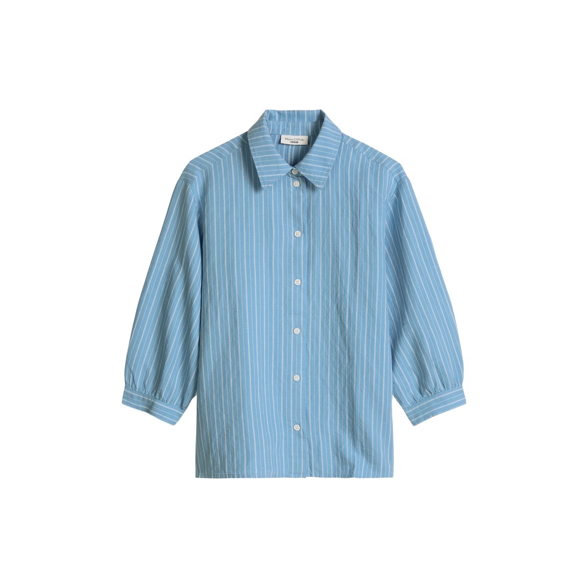 Blouse rayée relaxed en mélange de lin et de coton bleu, MARC O’POLO DENIM