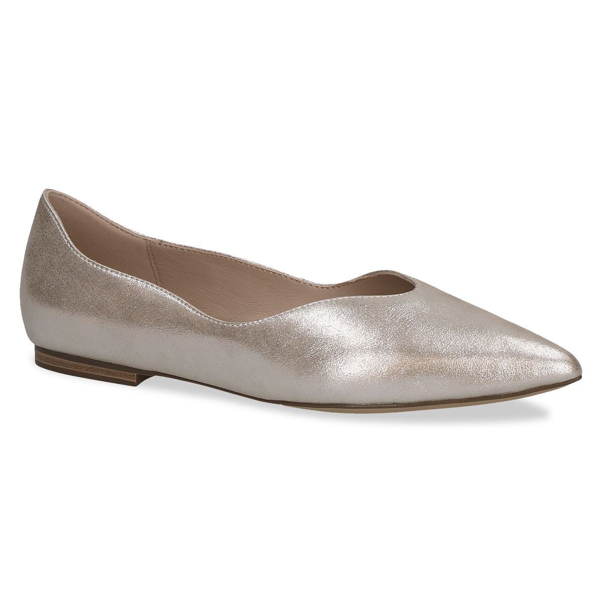 Ballerine en cuir marron taupe, CAPRICE