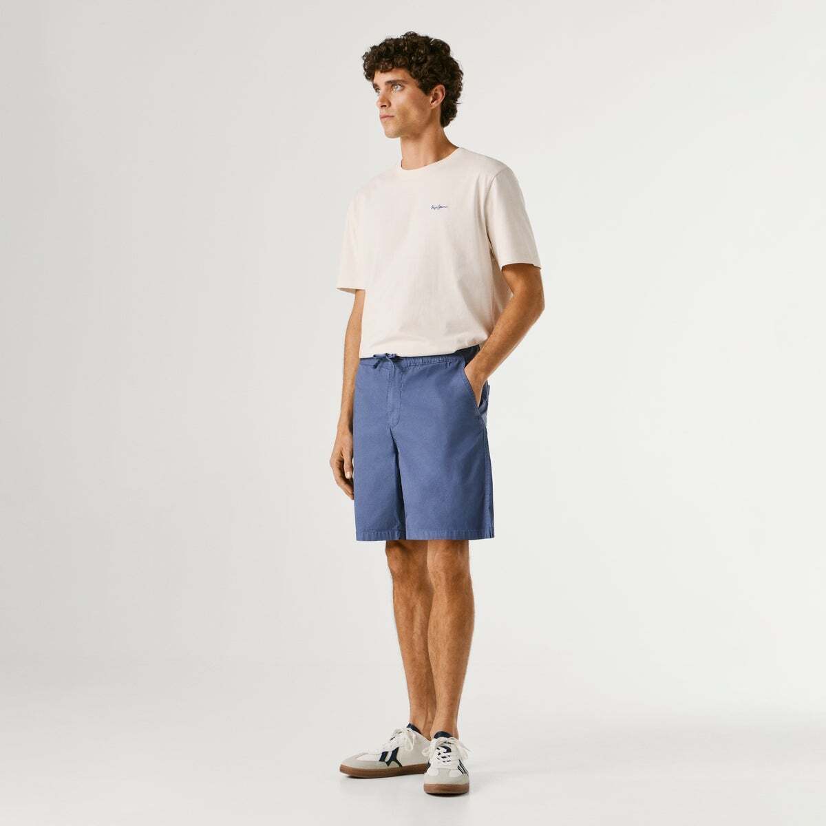 Bermuda Popeline Coupe Décontractée bleu marine délavé, PEPE JEANS