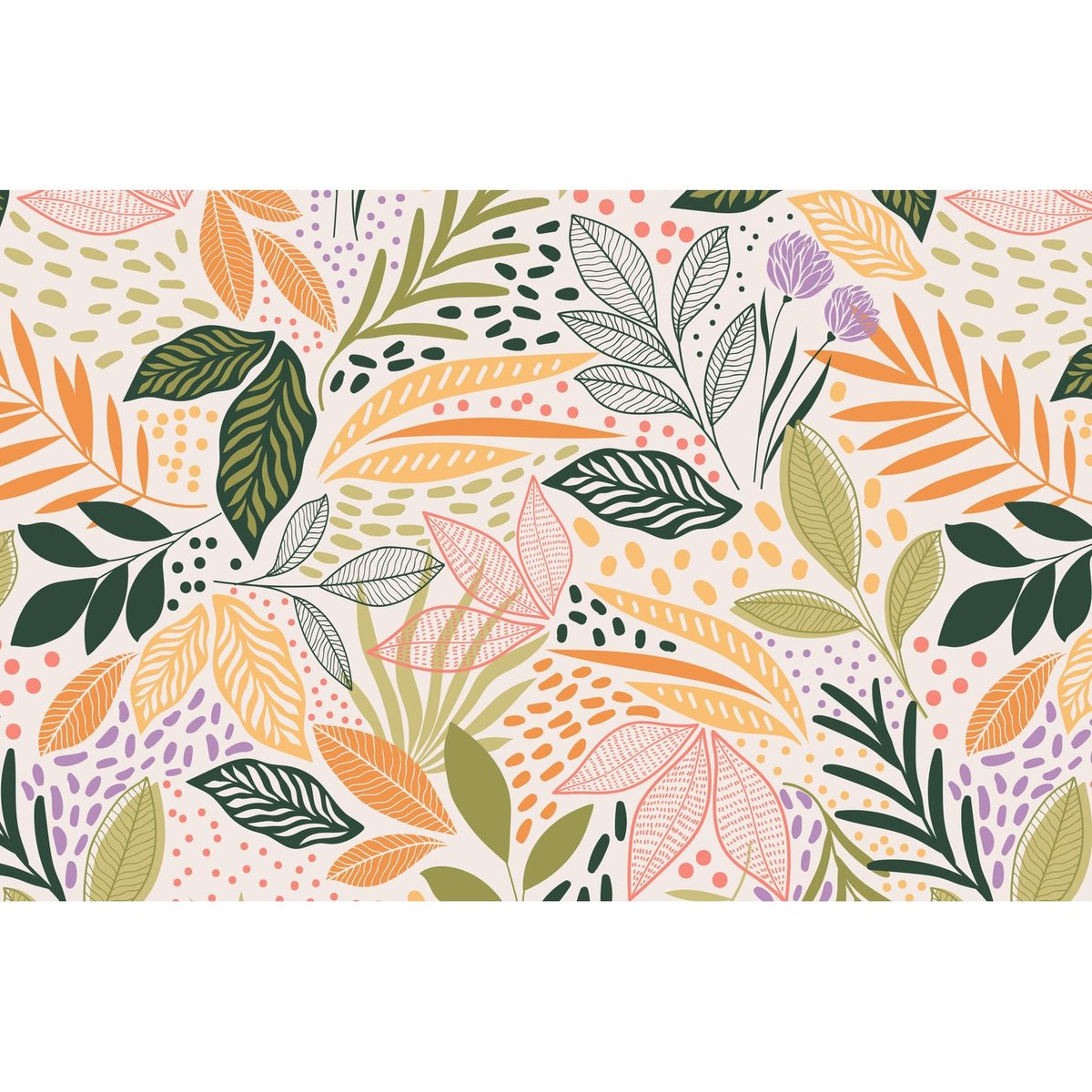 Lot de 2 sets de table motifs feuillage MAOLI multicolore, TOILINUX